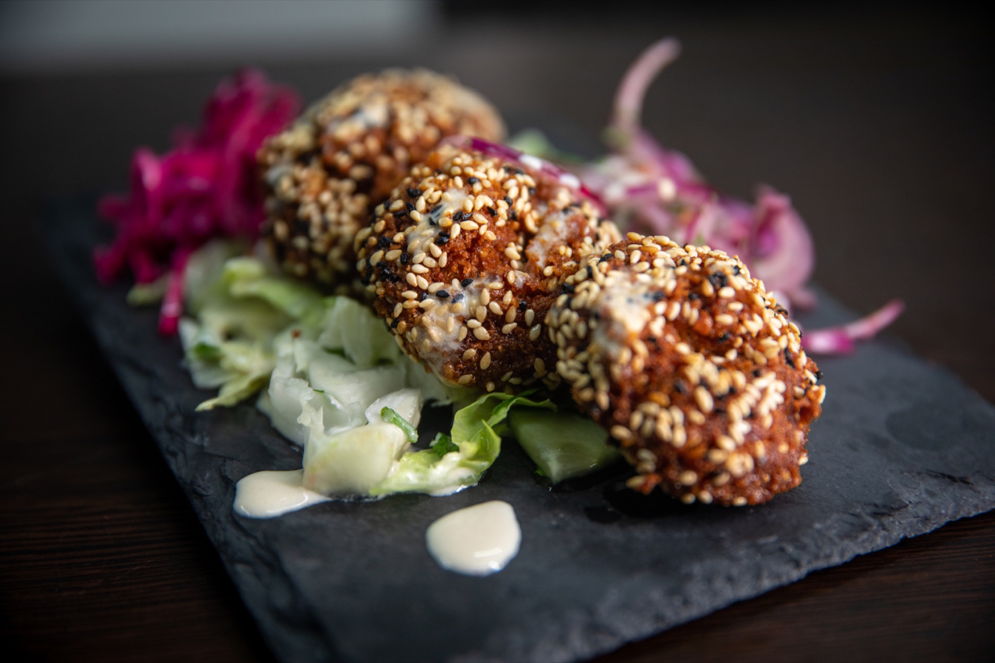 Sesame-coated mezze served at North Star